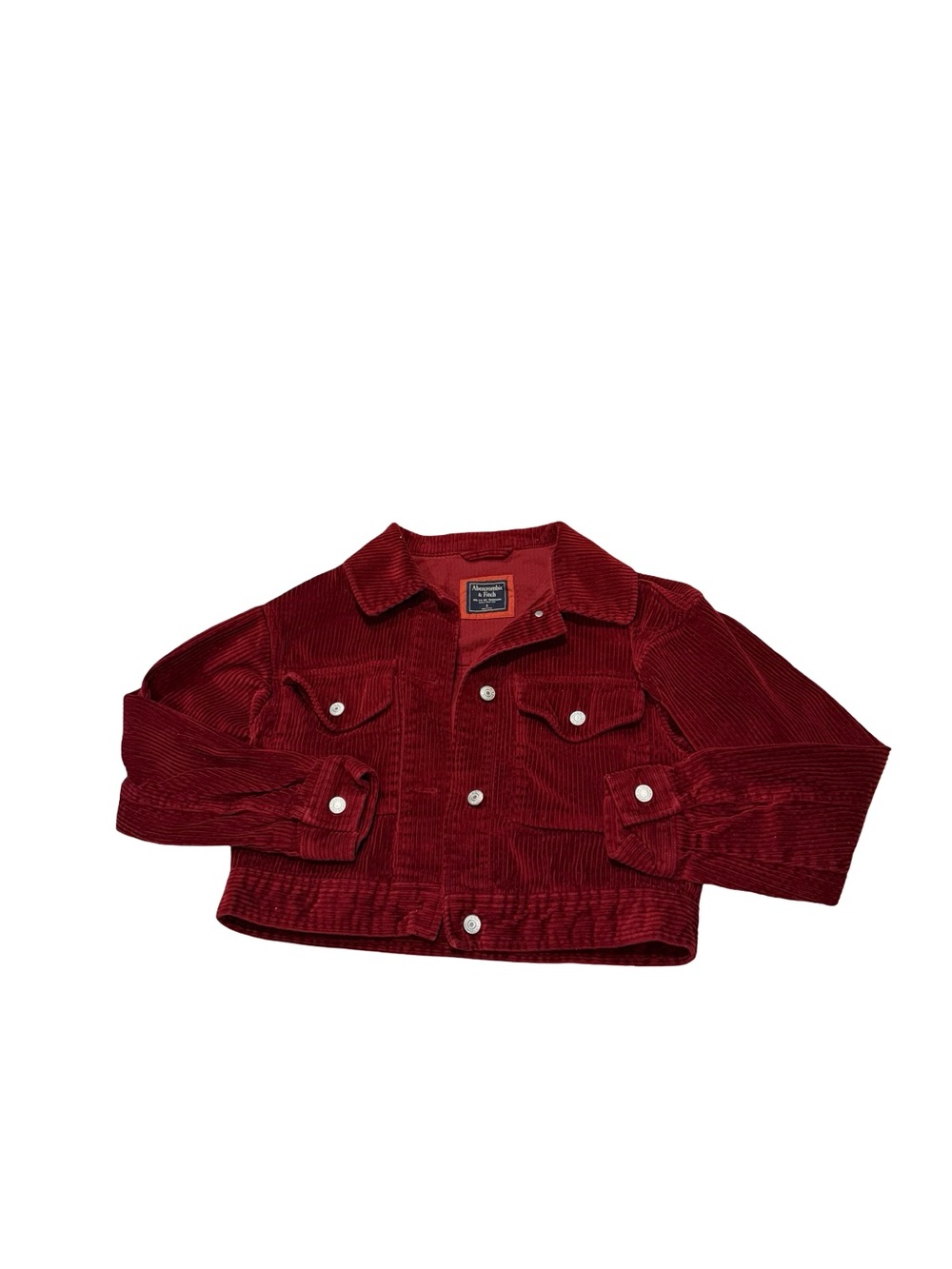 Y2K Abercrombie & Fitch Corduroy Jean Jacket - Deep Burgundy